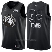 Camiseta All Star 2018 Minnesota Timberwolves Karl-anthony Towns #32 Negro