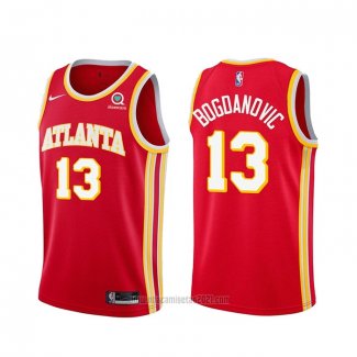 Camiseta Atlanta Hawks Bogdan Bogdanovic #13 Icon 2020-21 Rojo