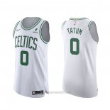 Camiseta Boston Celtics Jayson Tatum #0 Association Autentico Blanco