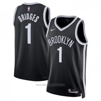 Camiseta Brooklyn Nets Mikal Bridges #1 Icon 2022-23 Negro