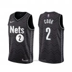 Camiseta Brooklyn Nets Tyler Cook #2 Earned 2020-21 Negro