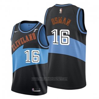 Camiseta Cleveland Cavaliers Cedi Osman #16 Classic Edition 2019-20 Negro