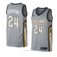Camiseta Cleveland Cavaliers Kobi Simmons #24 Ciudad 2018 Gris