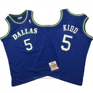 Camiseta Dallas Mavericks Jason Kidd #5 Mitchell & Ness Hardwood Classics Azul