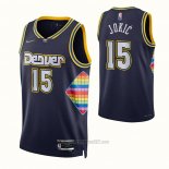 Camiseta Denver Nuggets Nikola Jokic #15 Ciudad 2021-22 Azul