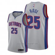 Camiseta Detroit Pistons Derrick Rose #25 Statement Gris