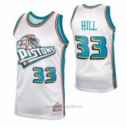 Camiseta Detroit Pistons Grant Hill #33 Mitchell & Ness 1998-99 Blanco