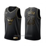 Camiseta Golden Edition Chicago Bulls Michael Jordan #23 Negro