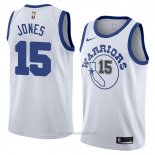 Camiseta Golden State Warriors Damian Jones #15 Hardwood Classic 2018 Blanco