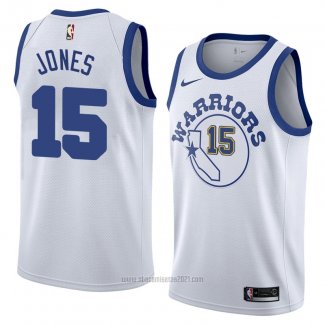 Camiseta Golden State Warriors Damian Jones #15 Hardwood Classic 2018 Blanco