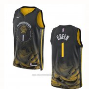 Camiseta Golden State Warriors Jamychal Green #1 Ciudad 2022-23 Negro