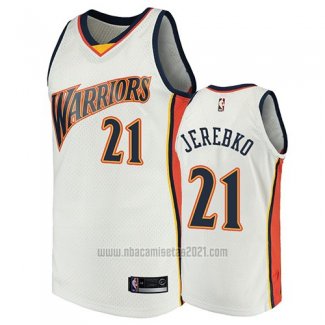 Camiseta Golden State Warriors Jonas Jerebko #21 2009-10 Hardwood Classics Blanco