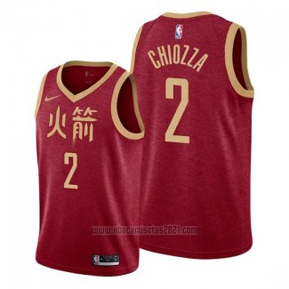 Camiseta Houston Rockets Chris Chiozza #2 Ciudad Rojo