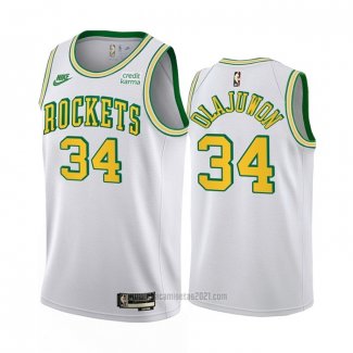 Camiseta Houston Rockets Hakeem Olajuwon #34 Classic 2022-23 Blanco