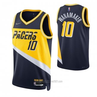 Camiseta Indiana Pacers Brad Wanamaker #10 Ciudad 2021-22 Azul