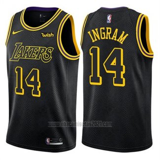 Camiseta Los Angeles Lakers Brandon Ingram #14 Ciudad 2018 Negro