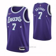 Camiseta Los Angeles Lakers Carmelo Anthony #7 Ciudad 2021-22 Violeta