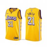 Camiseta Los Angeles Lakers J.r. Smith #21 Ciudad 2020 Amarillo