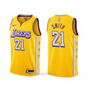 Camiseta Los Angeles Lakers J.r. Smith #21 Ciudad 2020 Amarillo