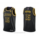 Camiseta Los Angeles Lakers Jabari Brown #15 Mamba 2021-22 Negro