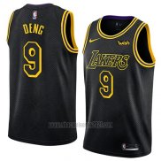 Camiseta Los Angeles Lakers Luol Deng #9 Ciudad 2018 Negro