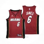 Camiseta Miami Heat LeBron James #6 Statement 2020-21 Rojo