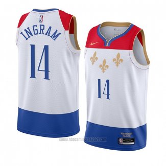 Camiseta New Orleans Pelicans Brandon Ingram #14 Ciudad 2020-21 Blanco