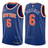 Camiseta New York Knicks Kristaps Porzingis #6 2017-18 Azul