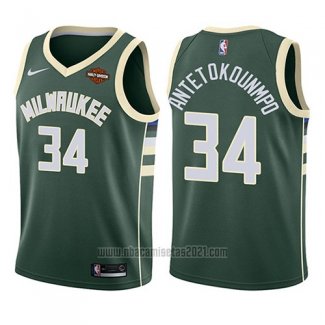 Camiseta Nino Milwaukee Bucks Giannis Antetokounmpo #34 Icon 2017-18 Verde