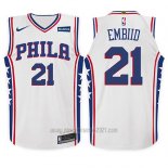 Camiseta Nino Philadelphia 76ers Joel Embiid #21 Association 2017 18 Blanco