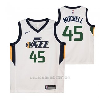 Camiseta Nino Utah Jazz Donovan Mitchell #45 Association 2017-18 Negro