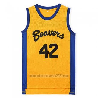 Camiseta Pelicula Beavers Howard #42 Amarillo
