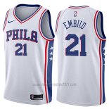 Camiseta Philadelphia 76ers Joel Embiid #21 2017-18 Blanco