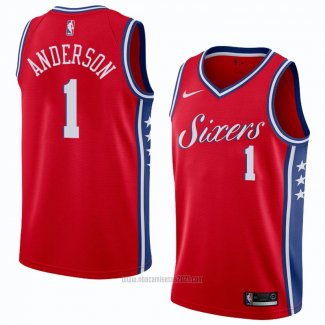 Camiseta Philadelphia 76ers Justin Anderson #1 Statement 2018 Rojo