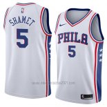 Camiseta Philadelphia 76ers Landry Shamet #5 Association 2018 Blanco