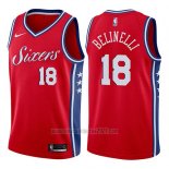 Camiseta Philadelphia 76ers Marco Belinelli #18 Statement 2017-18 Rojo