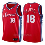 Camiseta Philadelphia 76ers Marco Belinelli #18 Statement 2017-18 Rojo