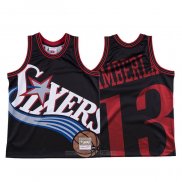 Camiseta Philadelphia 76ers Wilt Chamberlain #13 Mitchell & Ness Big Face Negro