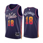 Camiseta Phoenix Suns Yuta Watanabe #18 Ciudad 2023-24 Violeta