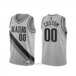 Camiseta Portland Trail Blazers Personalizada Earned 2020-21 Gris