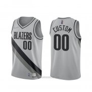 Camiseta Portland Trail Blazers Personalizada Earned 2020-21 Gris