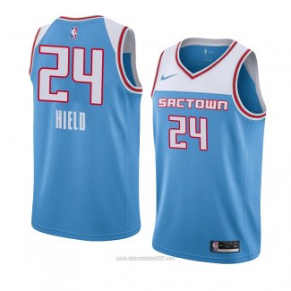 Camiseta Sacramento Kings Buddy Hield #24 Ciudad 2018-19 Azul