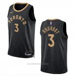 Camiseta Toronto Raptors OG Anunoby #3 Ciudad 2022-23 Negro