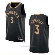 Camiseta Toronto Raptors OG Anunoby #3 Ciudad 2022-23 Negro