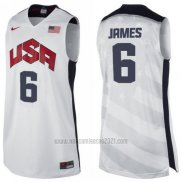 Camiseta USA 2012 Lebron James #6 Blanco