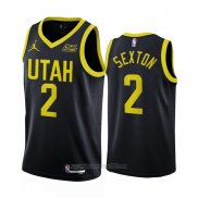 Camiseta Utah Jazz Collin Sexton #2 Statement 2022-23 Negro