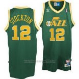 Camiseta Utah Jazz John Stockton #12 Retro Verde