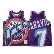 Camiseta Utah Jazz Pete Maravich #7 Mitchell & Ness Big Face Violeta