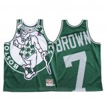 Camiseta Boston Celtics Jaylen Brown #7 Mitchell & Ness Big Face Verde