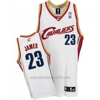 Camiseta Cleveland Cavaliers LeBron James #23 Retro Blanco